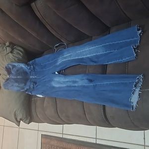 Fashion Nova sleeveless denim jumpsuit Size M
